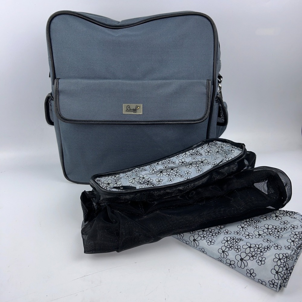 The Bumble Collection Buzz Diaper Shoulder Bag Backpack Gray 14" x 12" Baby Dad